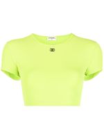 CHANEL Pre-Owned t-shirt crop à logo CC brodé (1995) - Vert