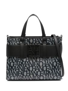 Armani Exchange sac à main zippé à logo imprimé - Noir