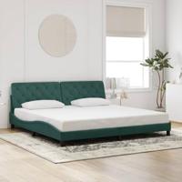 vidaXL Bedframe zonder matras fluweel donkergroen 200x200 cm, bed, bed ombouw, eenpersoonsbed, bedbodem, slaapkamermeubel, 1 persoonsbed, logeerbed