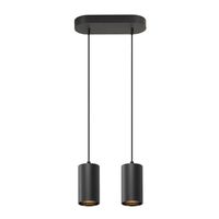 SLV Pendel hanglamp Asto Tube zwart 2x GU10 1006433 - thumbnail