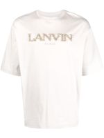 Lanvin logo-embroidered cotton T-shirt - Gris