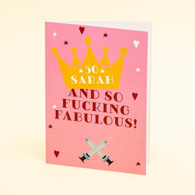 Wenskaart Fucking Fabulous Sarah Wenskaart Fucking Fabulous Sarah