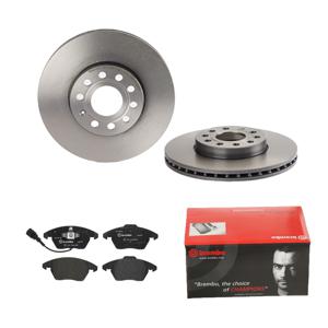 Remmenset, remschijf BREMBO, Remschijftype: Binnen geventileerd, Inbouwplaats: Vooras, u.a. für Seat, VW, Skoda, Audi