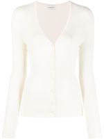 Lanvin cardigan nervuré à col v - Blanc