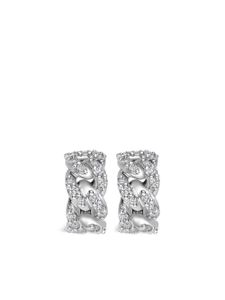 LEO PIZZO boucle d'oreille Groumette en or blanc 18ct ornée de diamants - Argent