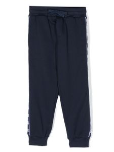 Dolce & Gabbana Kids pantalon de jogging en coton à bande logo - Bleu