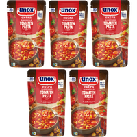 Unox Extra Rijkgevuld Soep In Zak Tomaten Pasta 5 x 570ml bij Jumbo