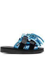 Alanui X Suicoke x Suicoke sandales frangées à motif cachemire - Bleu