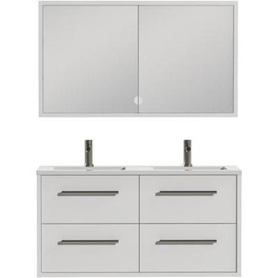 Tiger Boston badmeubel met spiegelkast en witte wastafel 120cm wit Tiger Boston badmeubel met spiegelkast en witte wastafel 120cm wit