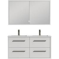 Tiger Boston badmeubel met spiegelkast en witte wastafel 120cm wit