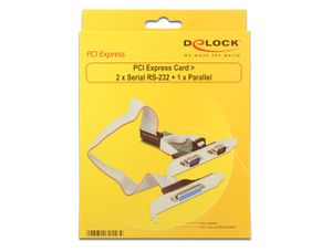 Delock 89556 PCI Express x1-kaart naar 2 x serieel RS-232 + 1 x parallel