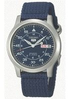 Horlogeband Seiko 7S26-02J0 / SNK807K2 / 4K12JZ Textiel Blauw 18mm - thumbnail