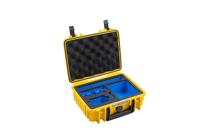 B&W Transportkoffer Outdoor voor ActionCam DJI Osmo Action 3 (Adventure-Combo, Ski-Combo), type 1000 geel, waterdicht volgens IP67-certificering, stofdicht, onbreekbaar en onverwoestbaar