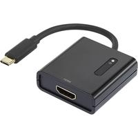 Renkforce RF-4472892 USB/HDMI Adapter [1x USB-C stekker - 1x HDMI-bus] Zwart Vergulde steekcontacten 15.00 cm