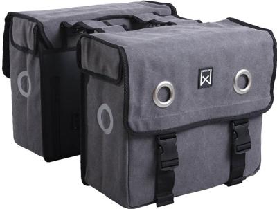Willex Canvas dubbele fietstas (Inhoud: 30L, Kleur: grijs) Willex Canvas dubbele fietstas (Inhoud: 30L, Kleur: grijs)