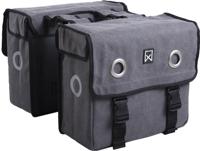 Willex Canvas dubbele fietstas (Inhoud: 30L, Kleur: grijs)