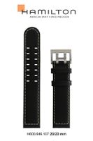 Horlogeband Hamilton H70505733 / H001.70.505.733.11 Leder Zwart 20mm - thumbnail