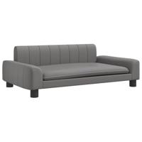 vidaXL Hondenmand 90x53x30 cm kunstleer grijs, hondenbank, hondenbed, dierenmand, huisdierenbank, huisdierenmand, dierenbed, huisdierenbed