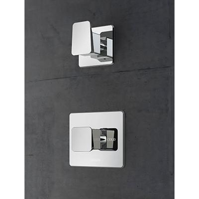 Douchekraan Hotbath Bro Inbouw Thermostatisch Vierkant Geborsteld Nikkel 2 Greeps 2 Gats