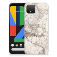 Google Pixel 4 TPU Siliconen Hoesje Marmer Beige