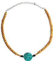 Sandalwood Verstelbare Ketting - Turquoise Shiva - thumbnail