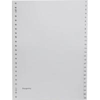 Pergamy tabbladen, ft A4, 23-gaatsperforatie, grijze PP, set 1-52
