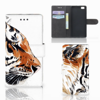 Hoesje Huawei Ascend P8 Lite Watercolor Tiger