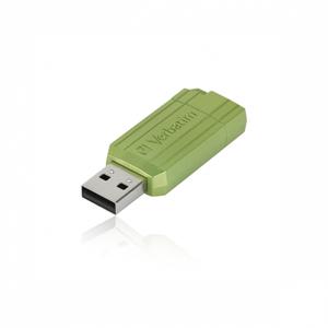 Verbatim USB DRIVE 2.0 PINSTRIPE USB-stick 128 GB Eucalyptus, Groen 49462 USB 2.0