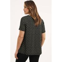 Yesta T-shirt Alba Essential met all over print zwart/zand