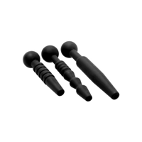 XR Brands Dark Rods - 3 Piece Silicone Penis Plug Set