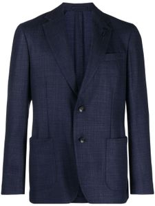 Lardini blazer en laine mélangée à simple boutonnage - Bleu