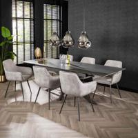 LifestyleFurn Uitschuifbare Eettafel Clarise Keramiek, 160/240 x 90cm - Ceramic australian black - thumbnail