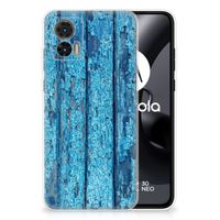 Motorola Edge 30 Neo Bumper Hoesje Wood Blue - thumbnail