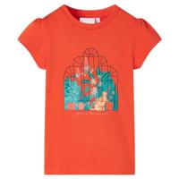 Kindershirt 128 donkeroranje, kinderkleding, meisjeskleding, leuke kinderkleding, jongenskleding, hippe kinderkleding, stoere kinderkleding