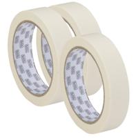 Afplaktape/schilderstape - 3x - wit - 25mm x 25m - voor binnen/buiten