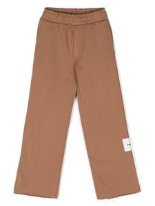 MSGM Kids pantalon de jogging à patch logo - Marron