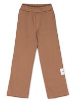 MSGM Kids pantalon de jogging à patch logo - Marron - thumbnail