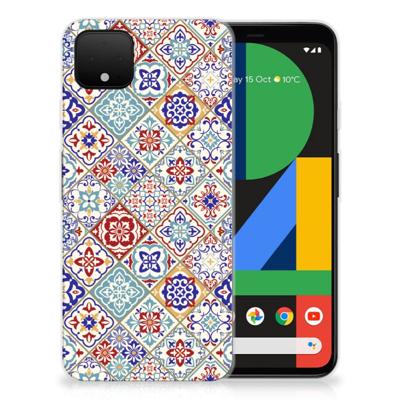Google Pixel 4 XL TPU Siliconen Hoesje Tiles Color