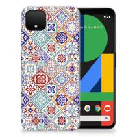 Google Pixel 4 XL TPU Siliconen Hoesje Tiles Color