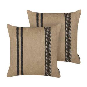 Beliani - DESALIX - Sierkussen set van 2 - Beige - 45 x 45 cm - Jute