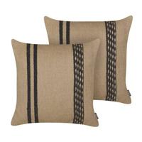 Beliani - DESALIX - Sierkussen set van 2 - Beige - 45 x 45 cm - Jute - thumbnail