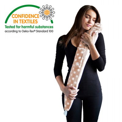 Kundalini warmwaterkruik beige met witte stippen - Beige - Polyester - Rubber - 75x12 - M Kundalini warmwaterkruik beige met witte stippen - Beige - Polyester - Rubber - 75x12 - M