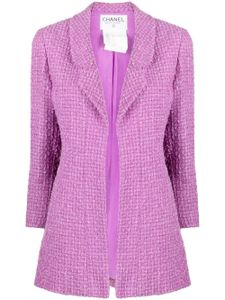 CHANEL Pre-Owned veste en tweed à design ouvert - Violet