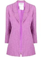 CHANEL Pre-Owned veste en tweed à design ouvert - Violet - thumbnail