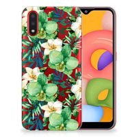 Samsung Galaxy A01 TPU Case Orchidee Groen - thumbnail