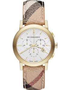 Horlogeband Burberry BU9752 Leder/Kunststof Beige 20mm