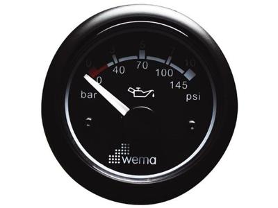 Wema Oliedruk Meter Zwart 10bar 10bar