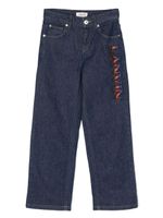 Lanvin Enfant jean droit à logo brodé Curb - Bleu