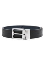 Emporio Armani ceinture en cuir à logo embossé - Noir - thumbnail