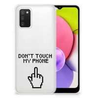 Samsung Galaxy A03S Silicone-hoesje Finger Don't Touch My Phone - thumbnail